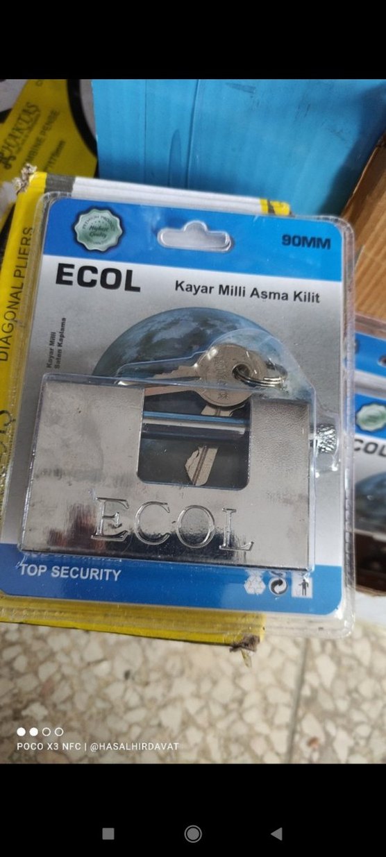 Asma kilit Kayar millî 90 Milim Çelik kilit - Görsel 2