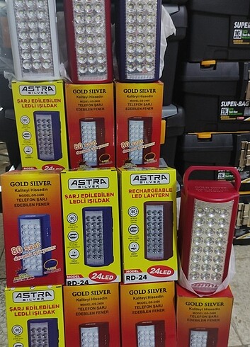  Beden ışıldak Büyük fener 24 LED'li USB şarzlı