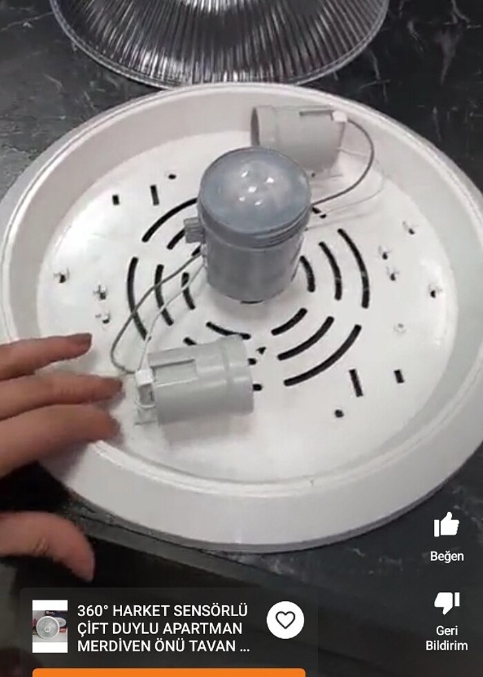 Hareket Sensörlü apartman merdiven önü 360 tavan  armatürü - Görsel 3