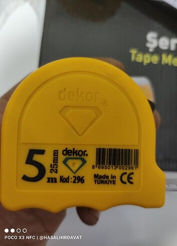 m Beden sarı Renk Şerit metre dekor 5x25. 12 adet