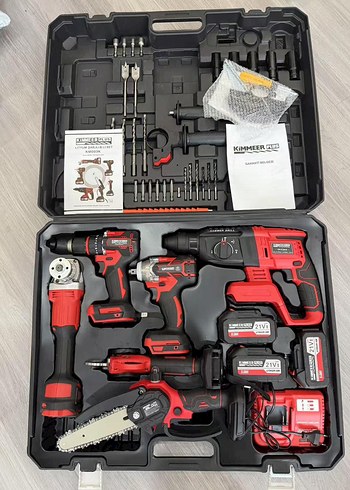 6 Lı set şarzlı Matkap Hilti Bijon Budama makas Seti Kömürsüz