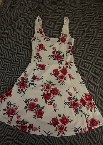 Vintage Çiçek Desenli Mini Elbise