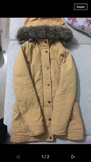 Mavi Kapüşonlu mont