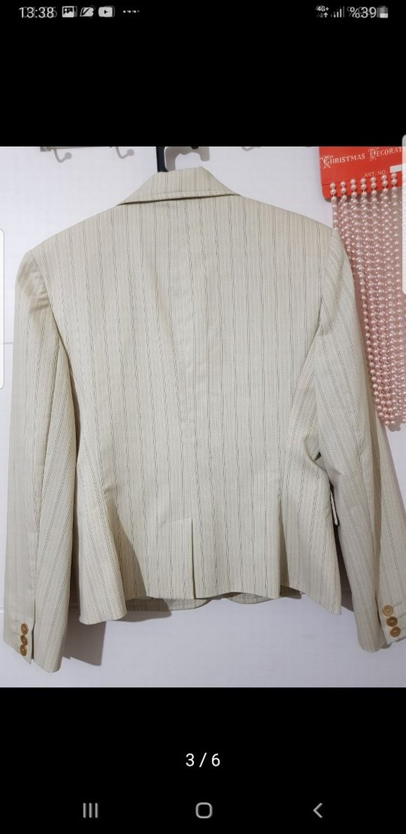 İpekyol Bej Çizgili Kadın Blazer Ceket - Görsel 3