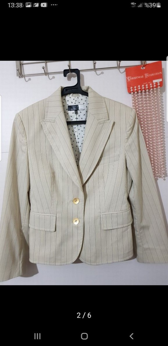 İpekyol Bej Çizgili Kadın Blazer Ceket - Görsel 2