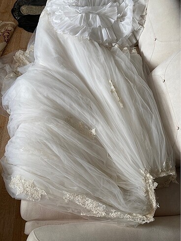 aysira işlemeli simli kısa kollu gelinlik - Görsel 11