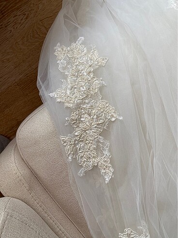 aysira işlemeli simli kısa kollu gelinlik - Görsel 14