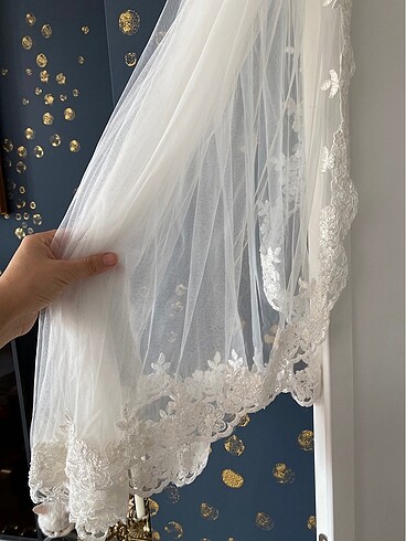 aysira işlemeli simli kısa kollu gelinlik - Görsel 16