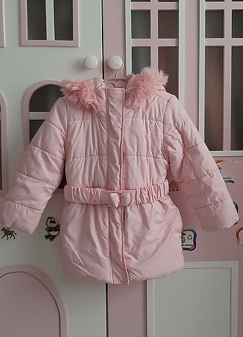 Kız çocuk pembe mont kaban