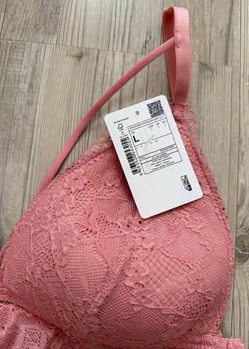 l Beden pembe Renk Pembe Minimalist Dantel Bralet