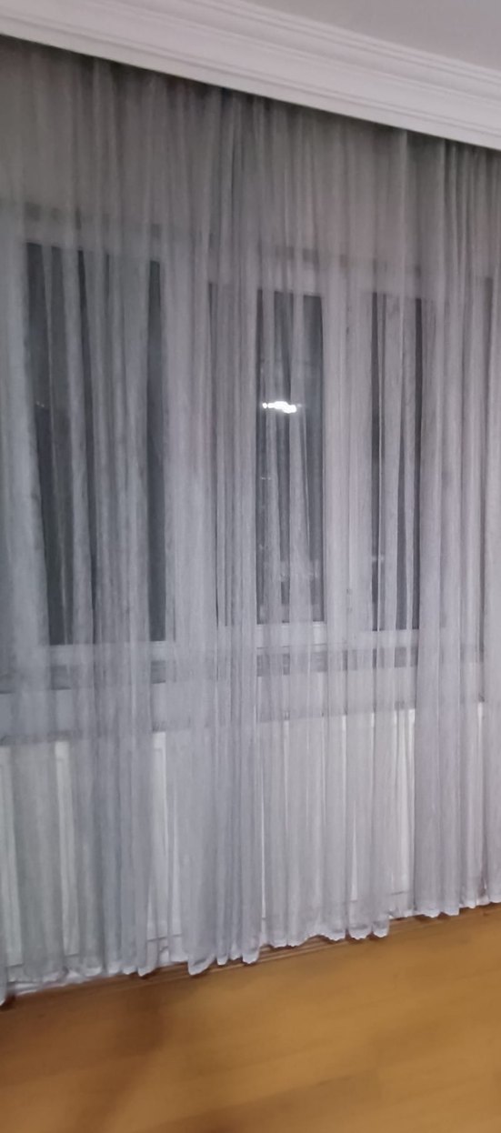 GÜMÜŞ SİMLİ FİLE DESEN TÜL PERDE - Görsel 3