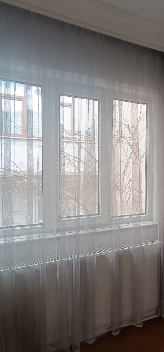 GÜMÜŞ SİMLİ FİLE DESEN TÜL PERDE - Görsel 2