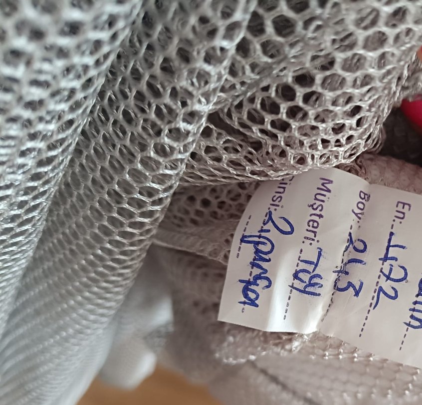 GÜMÜŞ SİMLİ FİLE DESEN TÜL PERDE - Görsel 4