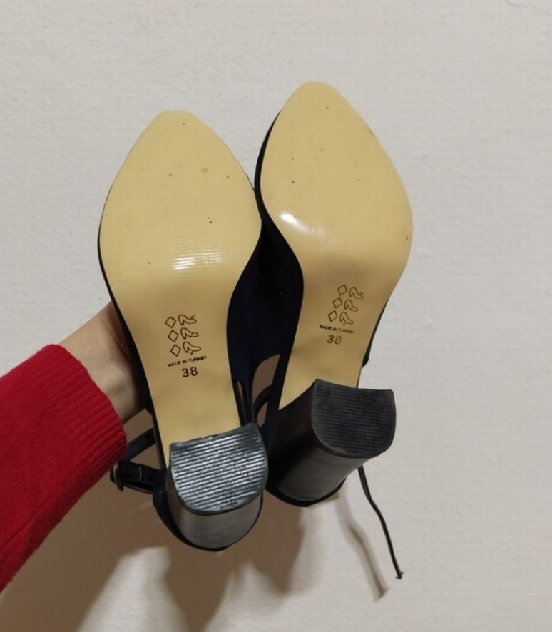 Lacivert Kadın Klasik Topuklu Süit Ayakkabı - Görsel 3