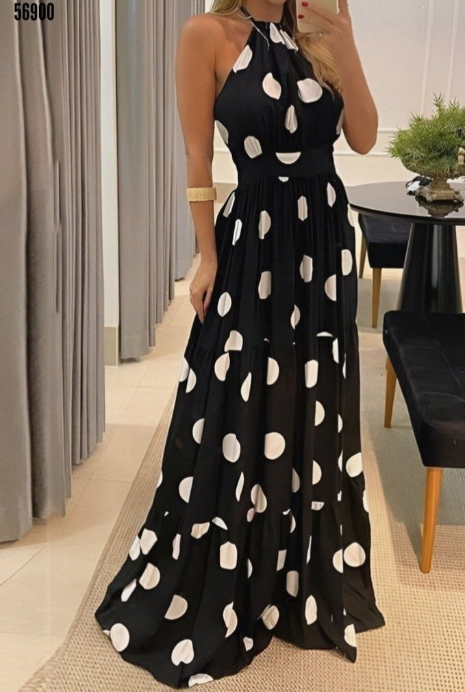 İnce askılı krep elbise - Görsel 5