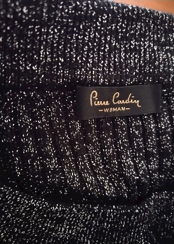 Siyah Slim Fit Bisiklet Yaka Triko Elbise. Pierre Cardin. - Görsel 6