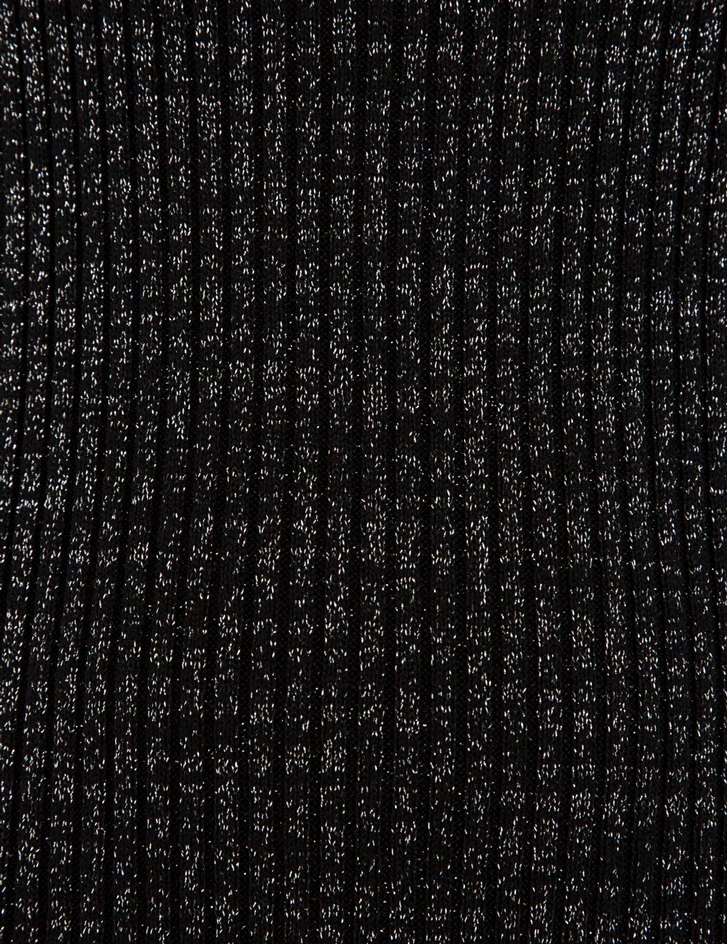 Siyah Slim Fit Bisiklet Yaka Triko Elbise. Pierre Cardin. - Görsel 5