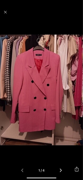 Fuşya blazer ceket