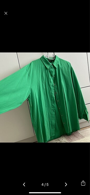 l Beden yeşil Renk Oversize yeşil gömlek
