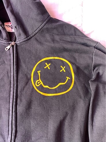 Diğer Nirvana desenli hırka/hoodie (lucky boy)