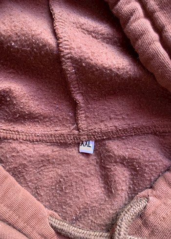 xxl Beden Kahverengi Baskılı Kapüşonlu Sweatshirt