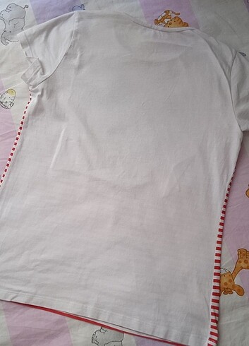 LC Waikiki Micy Mouse Desenli Çizgili T-shirt/Kısa Kol
