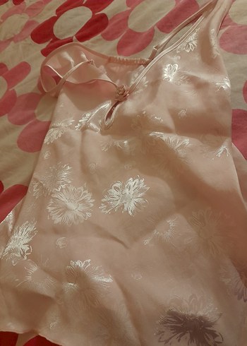 Pembe Saten Şortlu Kadın Gecelik-M beden temiz - Görsel 4