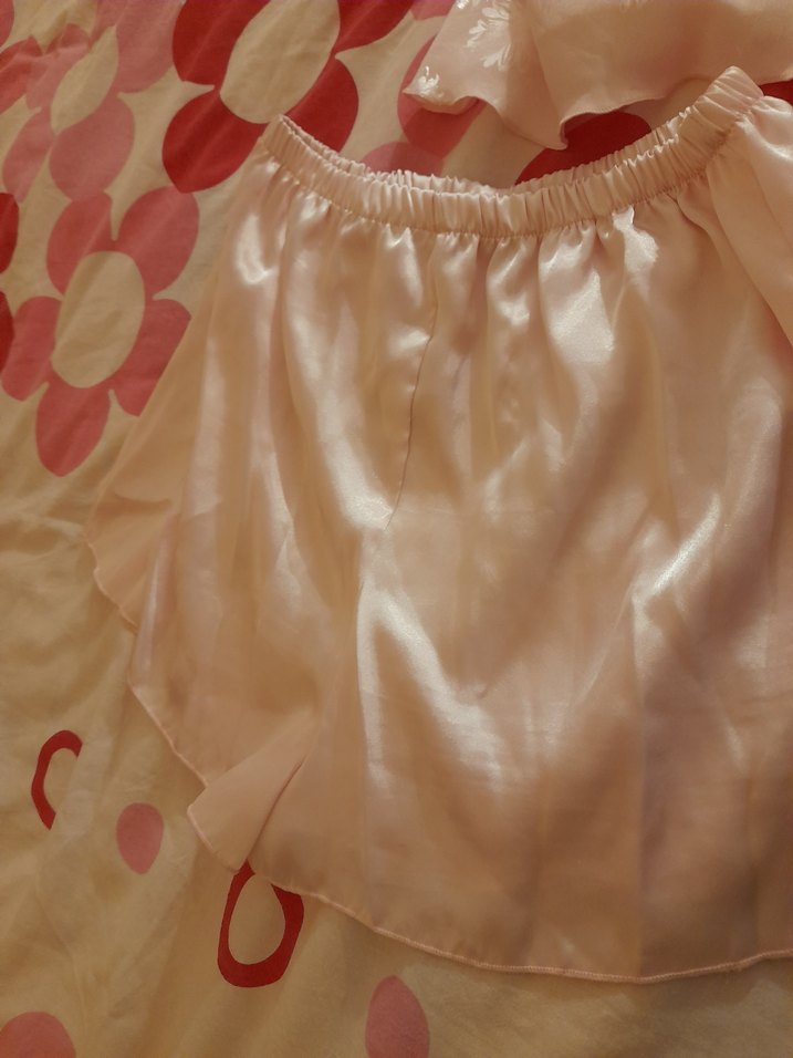 Pembe Saten Şortlu Kadın Gecelik-M beden temiz - Görsel 5