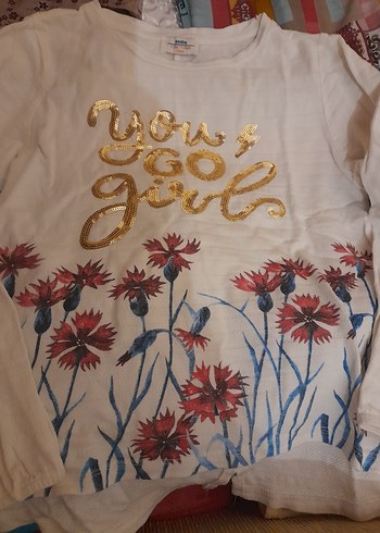 Kız Çocuk Beyaz Baskılı Bluz-11 yaş Soobe temiz - Görsel 3