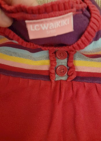 Çok Renkli Nakışlı Kız Elbisesi-3 yaş temiz triko - Görsel 2