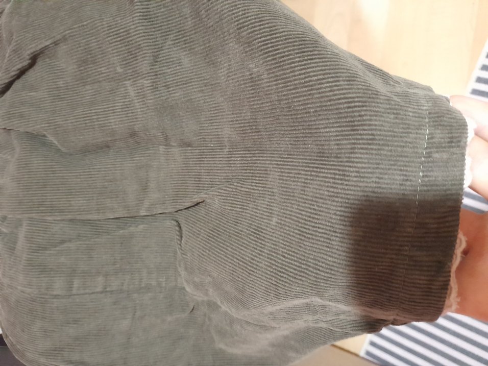 Haki kadife fitili,ucu fistolu,beli lastikli-9-10 yaş etek - Görsel 2