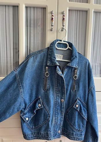 Düğmeli Mavi Kadın Denim Ceket - Görsel 2