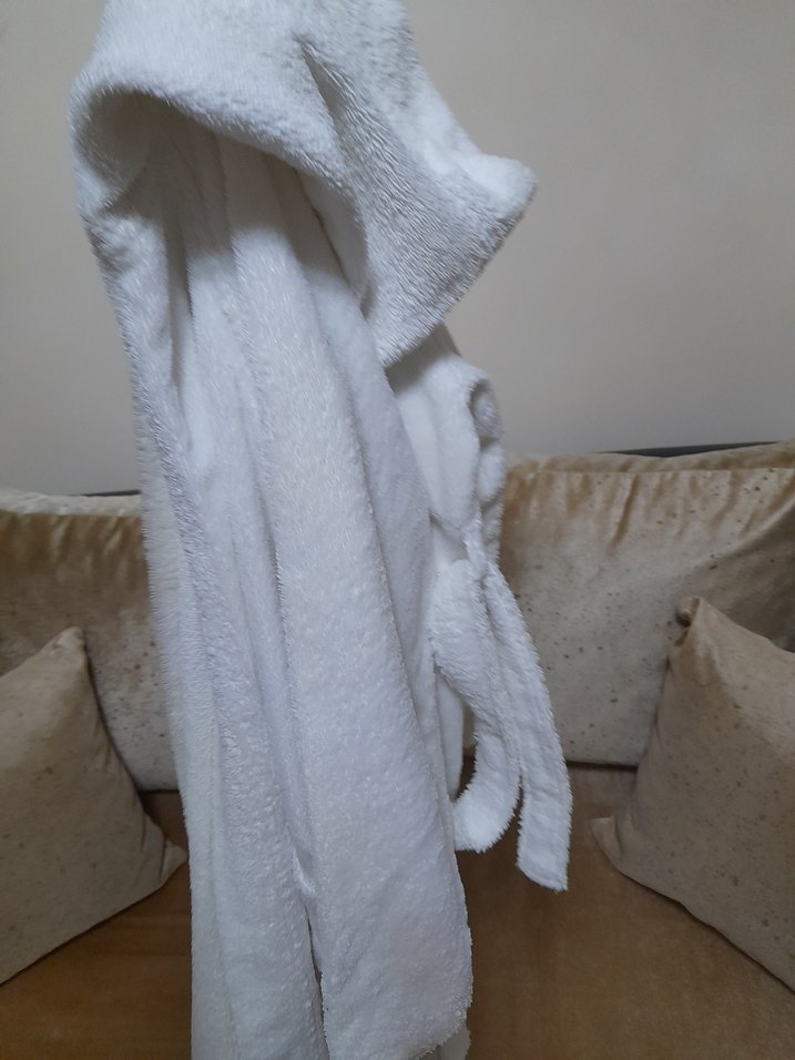 Bohem Tarzı Beyaz Bornoz,kaliteli kaln - Görsel 3