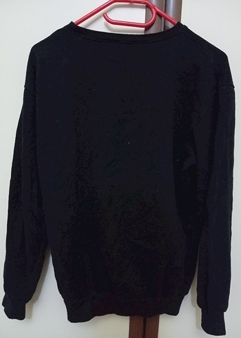 m Beden Siyah Baskılı Uzun Kollu Kadın Sweatshirt