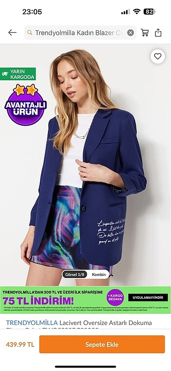 Trendyolmilla lacivert blazer ceket