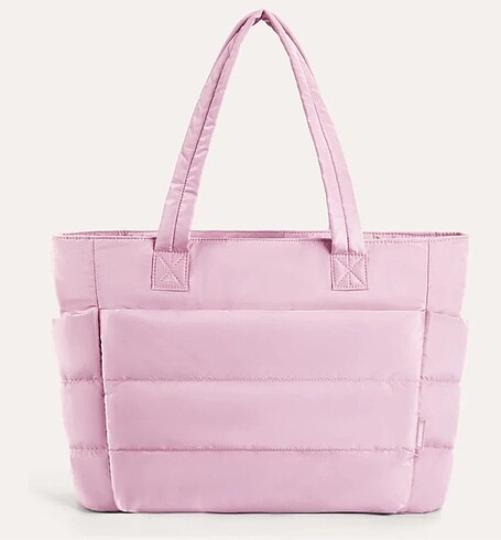 Pembe Puffy Tote Çanta