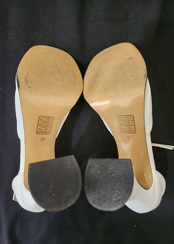 Beyaz Tokalı Platform Topuklu Kadın Ayakkabı - Görsel 7