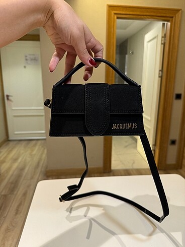 JACQUEMUS süet siyah çanta