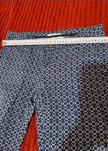 38 Beden çeşitli Renk lacivert Desenli Kadın Kumaş Pantolon esnek