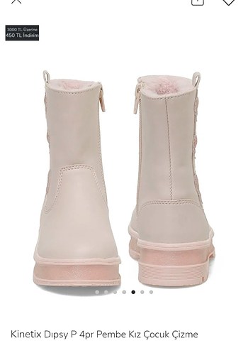 Pembe Nakışlı Kürklü Bot 2 ay kullanıldı yarı fiyatına veriyorum - Görsel 3