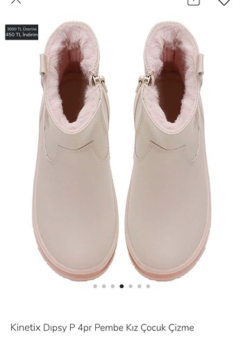 Pembe Nakışlı Kürklü Bot 2 ay kullanıldı yarı fiyatına veriyorum - Görsel 4