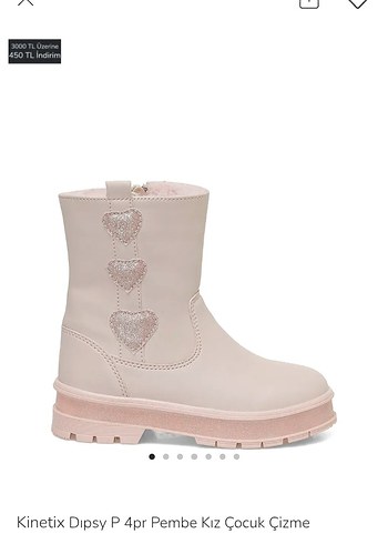 Pembe Nakışlı Kürklü Bot 2 ay kullanıldı yarı fiyatına veriyorum - Görsel 2