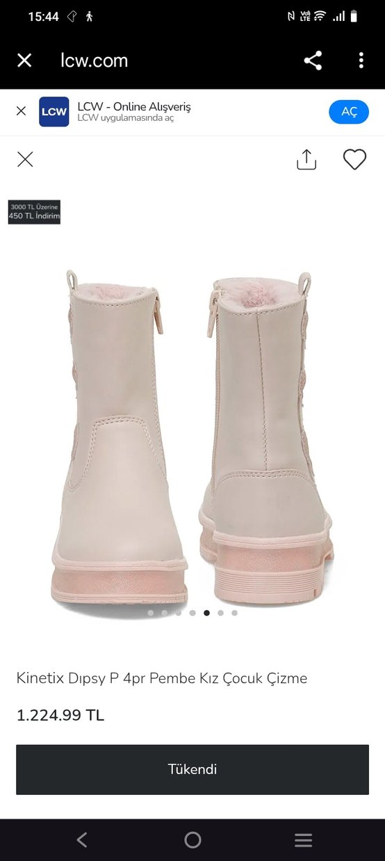 Pembe Nakışlı Kürklü Bot 2 ay kullanıldı yarı fiyatına veriyorum - Görsel 3