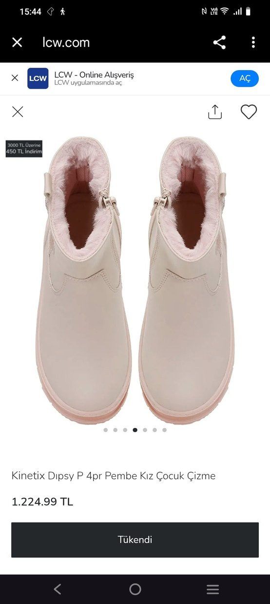 Pembe Nakışlı Kürklü Bot 2 ay kullanıldı yarı fiyatına veriyorum - Görsel 4