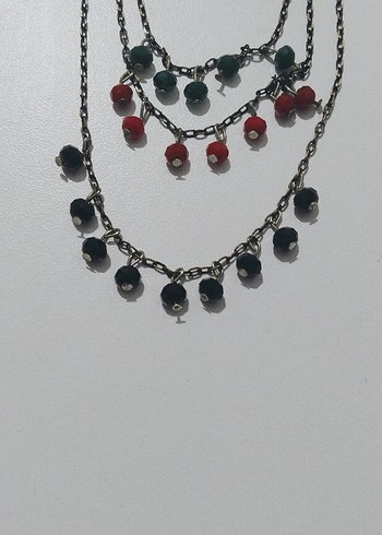 Uzun Çok Renkli Boncuklu Bohem Kolye - Görsel 5