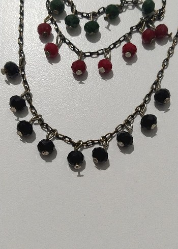 Uzun Çok Renkli Boncuklu Bohem Kolye - Görsel 2