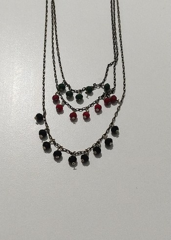 Uzun Çok Renkli Boncuklu Bohem Kolye - Görsel 4