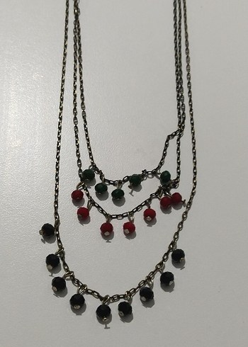 Uzun Çok Renkli Boncuklu Bohem Kolye - Görsel 7