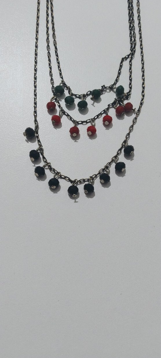 Uzun Çok Renkli Boncuklu Bohem Kolye - Görsel 5