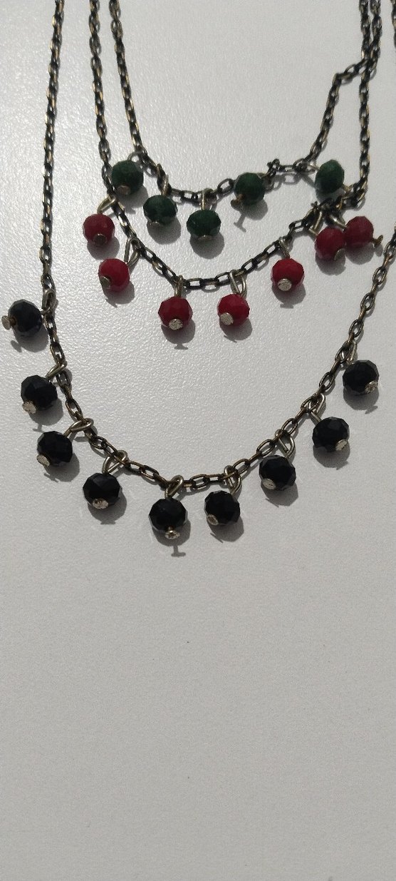 Uzun Çok Renkli Boncuklu Bohem Kolye - Görsel 2